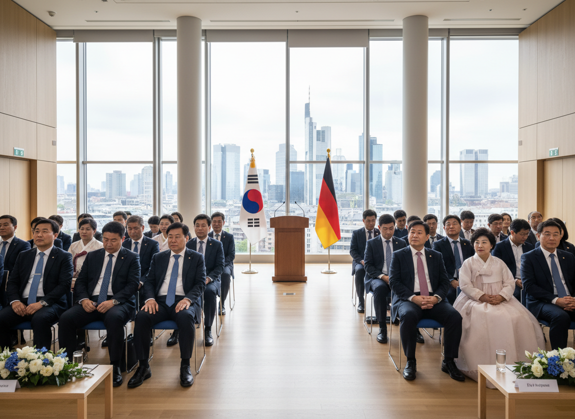 이재명 대통령 프랑크푸르트 동포 간담회 — 한국과 독일 양국의 연결을 상징하는 공식 간담회 현장