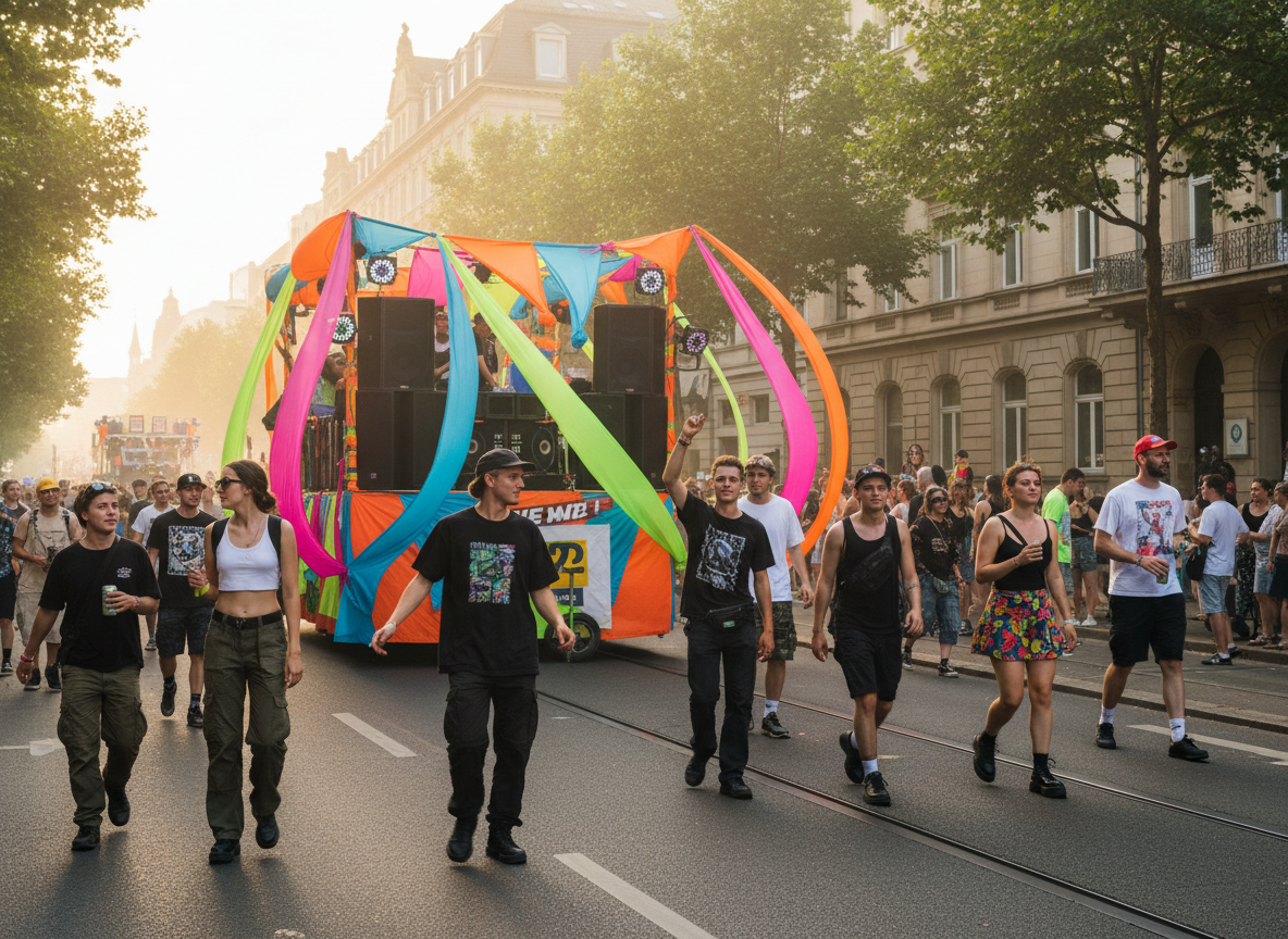 Loveparade techno street parade in a German city